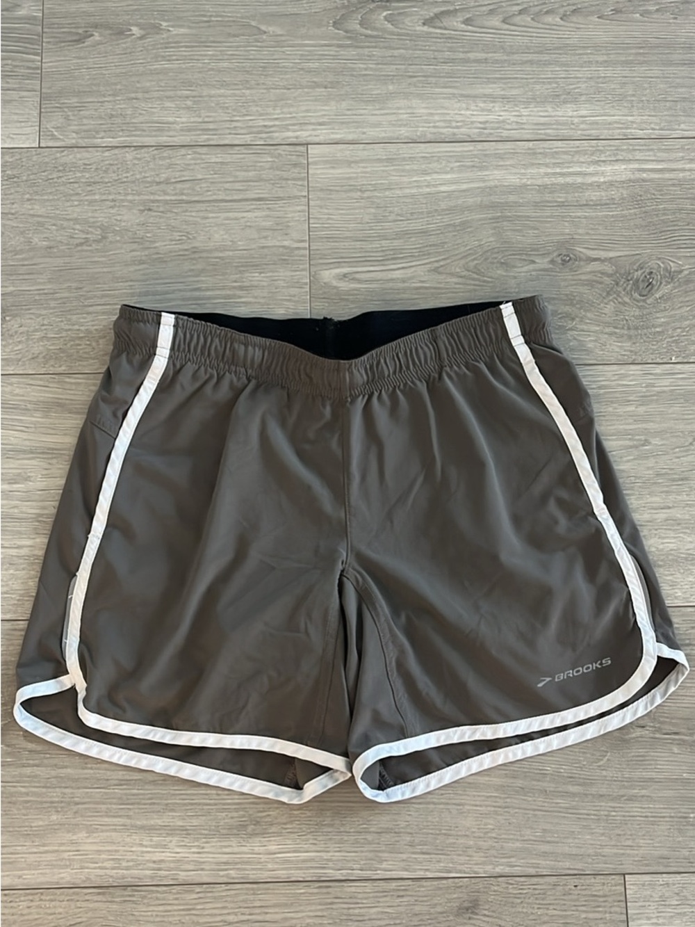 Brooks Women Charcoal Athletic Shorts with White Trim